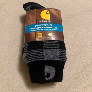 Carhartt Women’s Black and Gray Sherpa Lined Socks Size 5.5-11.5 NWT
